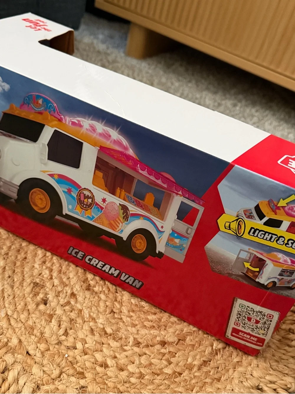 Ice Cream Van - White, Pink & Yellow Kids Toy
